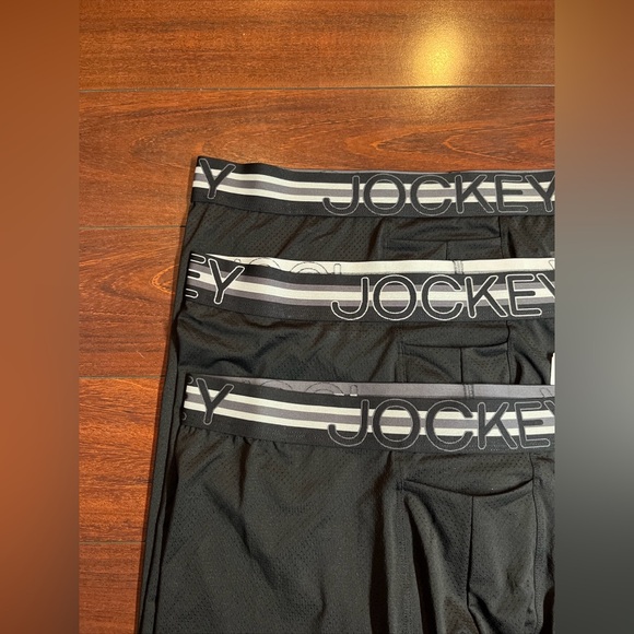 3 Jockey Breathable Mesh Quad Short Brief XL Black 11” Inseam Stability Pouch - Picture 6 of 10